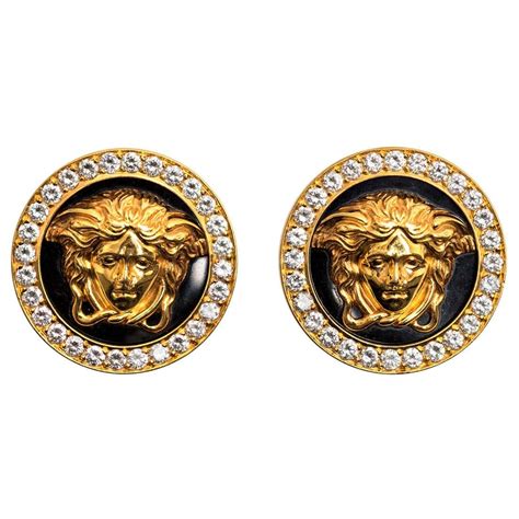 earring versace|versace enamel earrings.